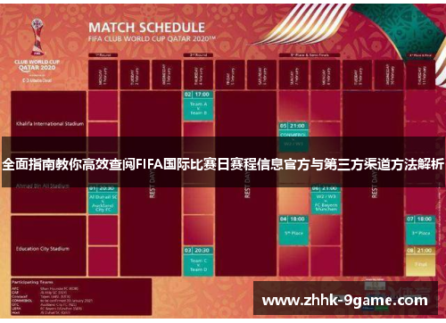 全面指南教你高效查阅FIFA国际比赛日赛程信息官方与第三方渠道方法解析